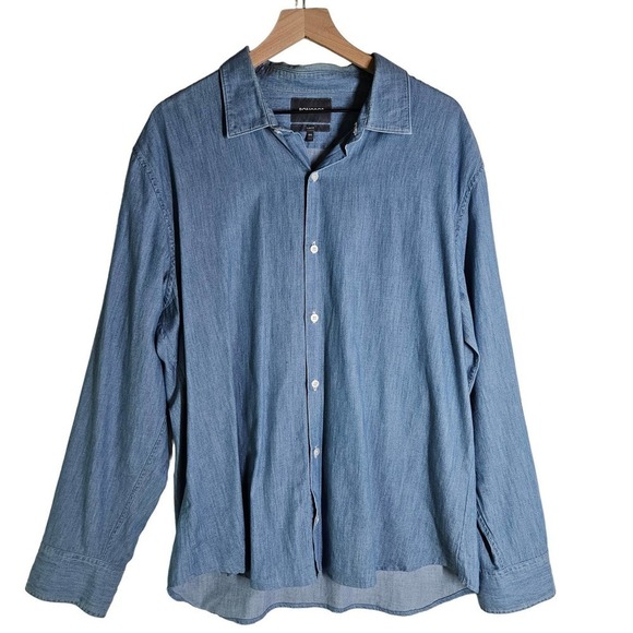 Bonobos Slim Fit Chambray Button Down Shirt Men's XXL Blue - Picture 1 of 7